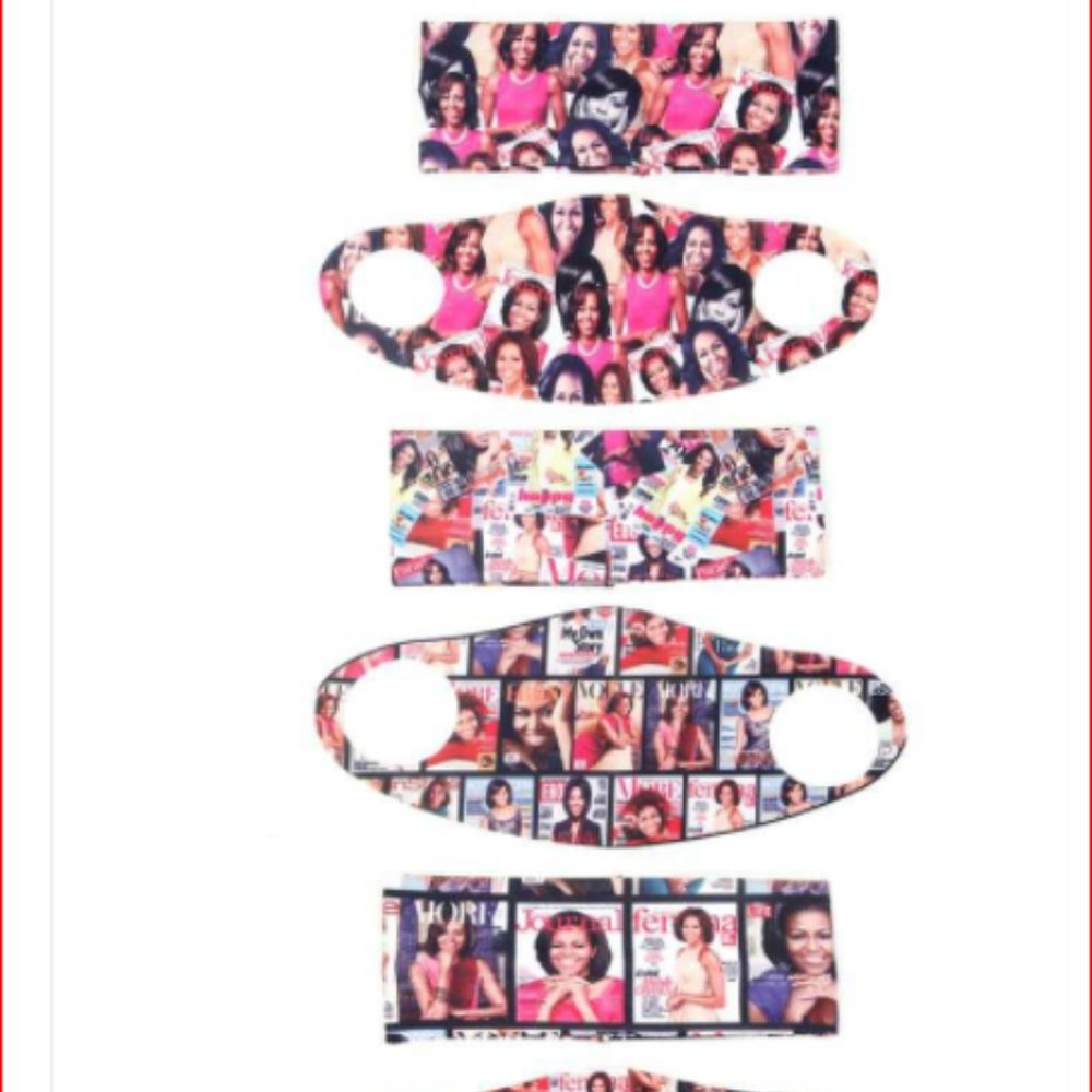 MICHELLE OBAMA FACE MASK & HEADBAND SET